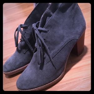 Like new suede chunk heel booties